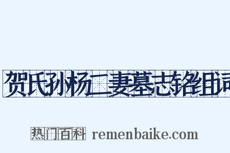 贺氏孙杨二妻墓志铭组词是什么意思的图片